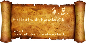 Hollerbach Euszták névjegykártya